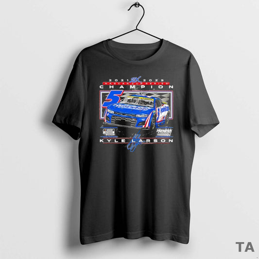 Top Kyle Larson Two Time Nascar Cup Series Champion Car Signature T Shirt Sweater