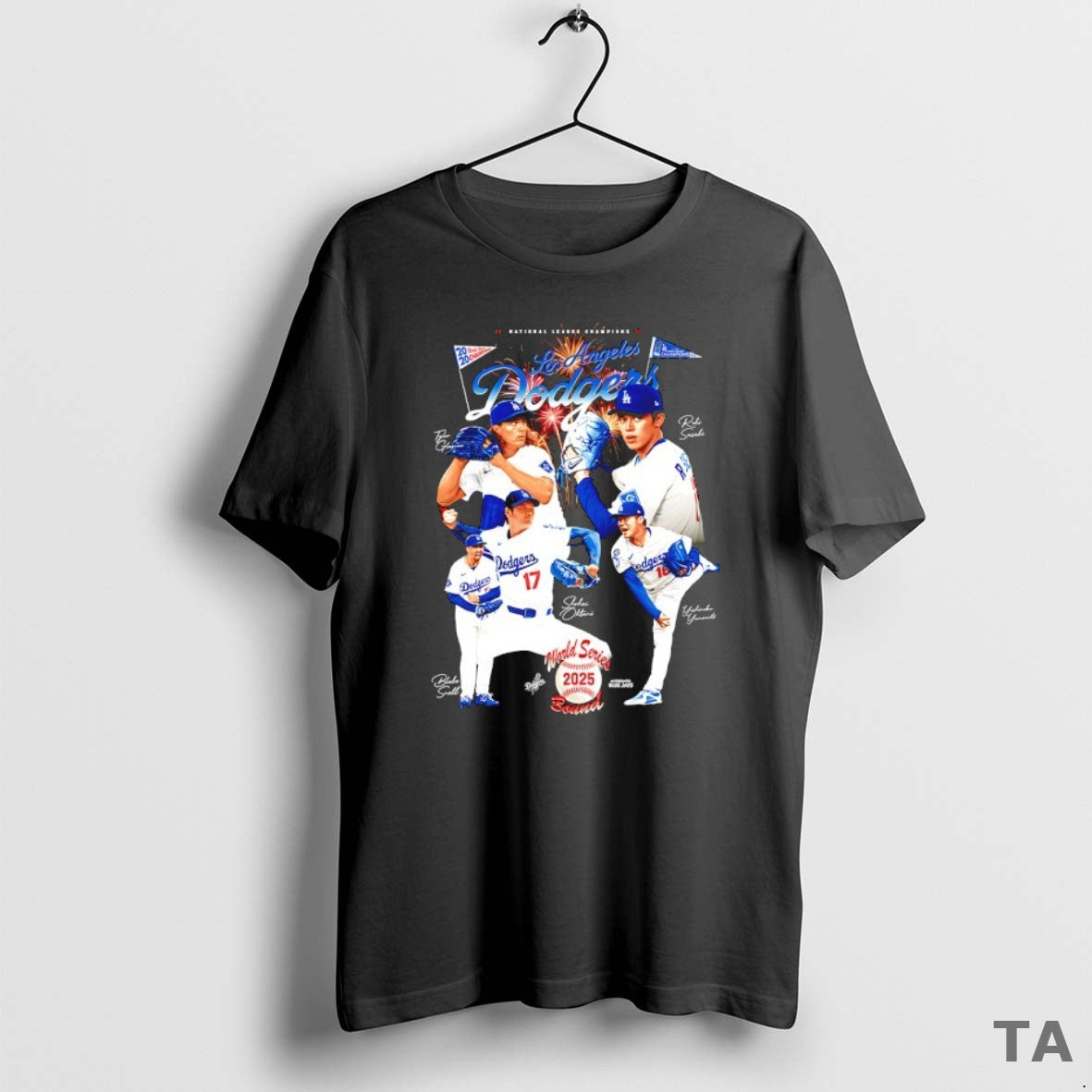 Top Los Angeles Dodgers National League Champions 2025 World Series Signature Graphic T Shirt Sweater