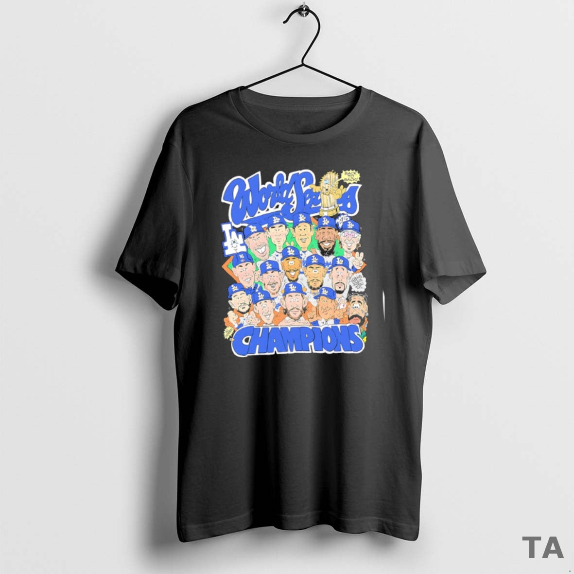 Top Los Angeles Dodgers World Series Championships Caricature Graphic T Shirt Sweater