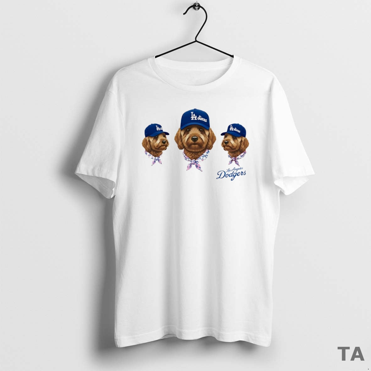Top Los Angeles Dodgers Three Dogs Circle T Shirt Sweater
