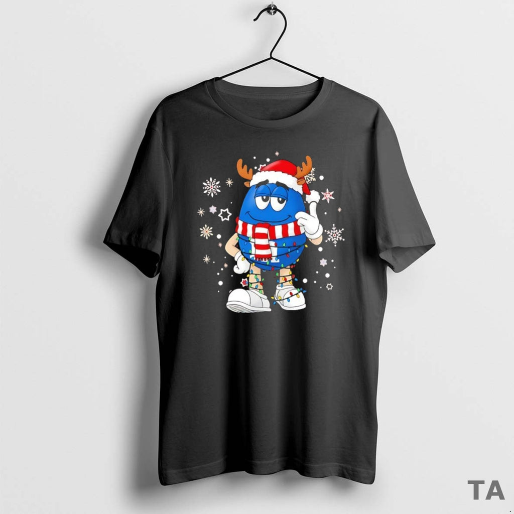 Top M And M Candies Blue Merry Christmas T Shirt Sweater