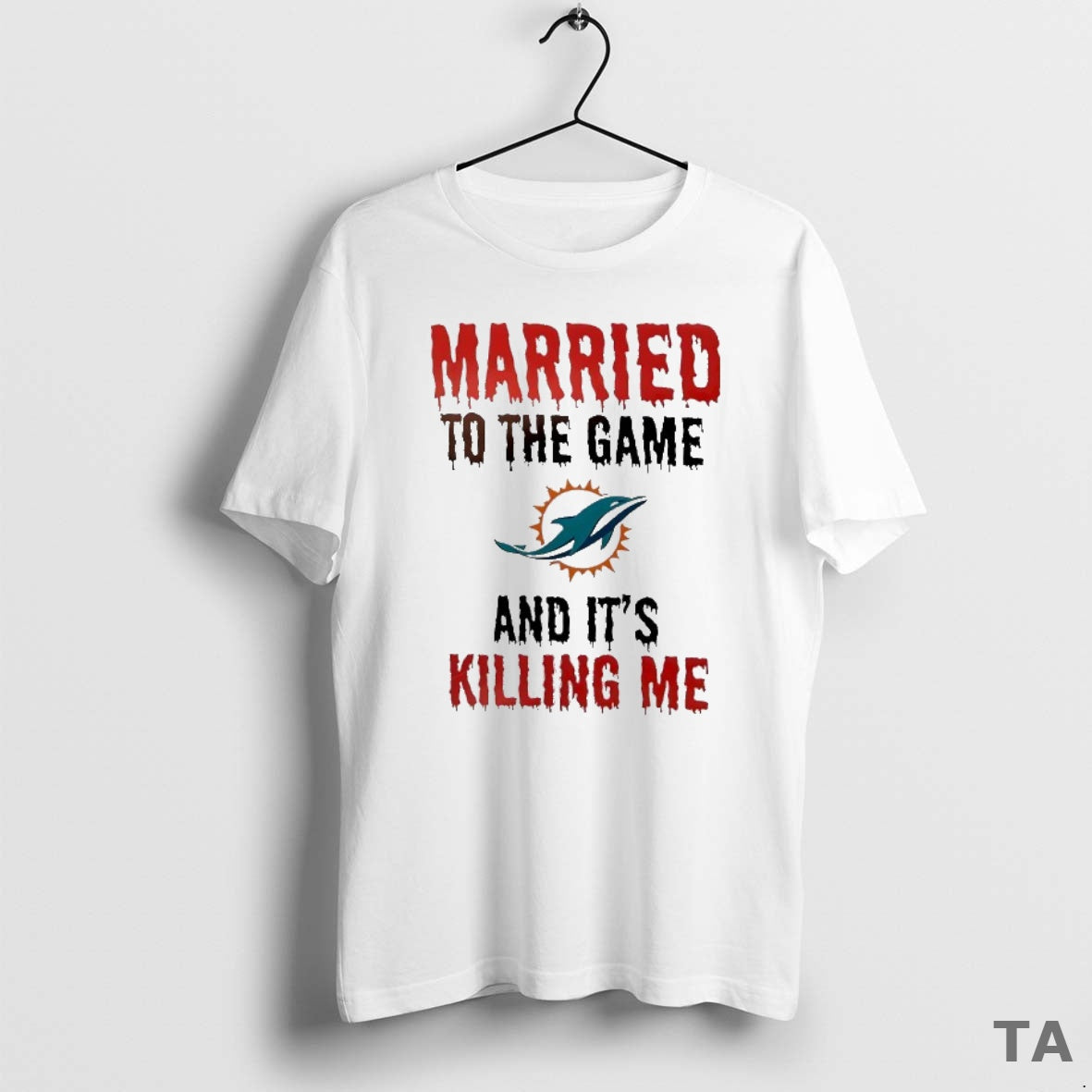 Top Married To The Game And Its Killing Me Miami Dolphins T Shirt Sweater