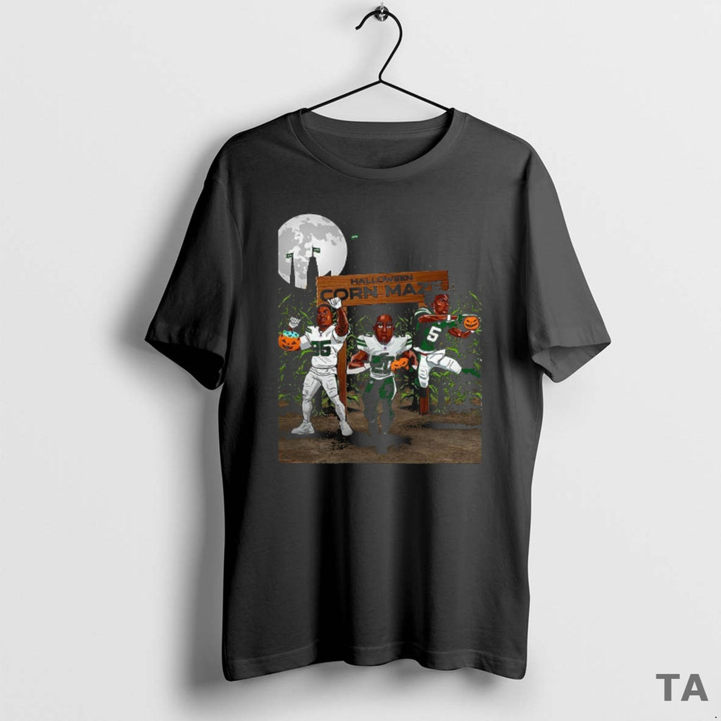 Top New York Jets Halloween Corn Maze Cartoon T Shirt Sweater