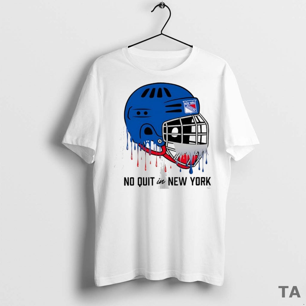 Top New York Rangers No Quit In New York Drippy Helmet T Shirt Sweater