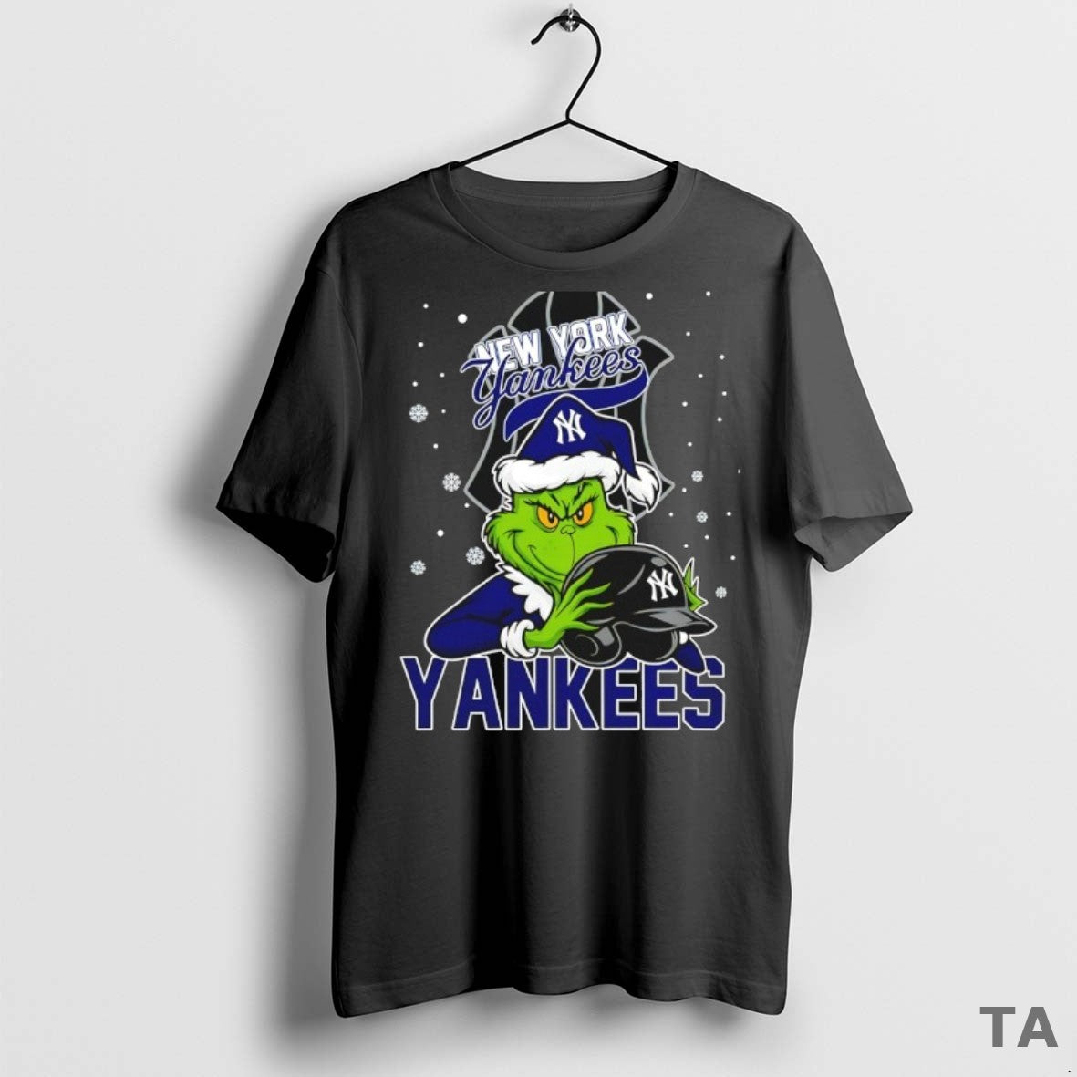 Top New York Yankees Baseball Grinch Holding Helmet Christmas T Shirt Sweater