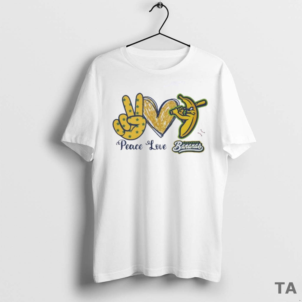 Top Peace Love Savannah Bananas T Shirt Sweater