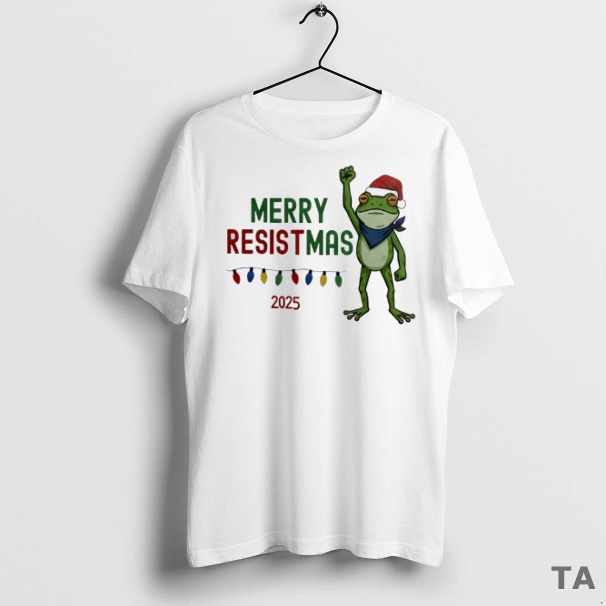 Top Portland Frog Merry Resistmas 2025 Christmas T Shirt Sweater