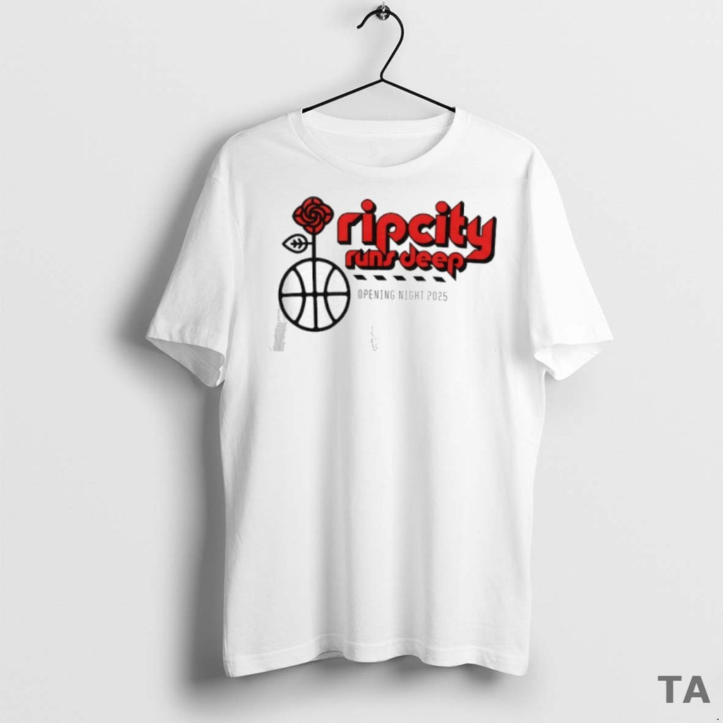 Top Portland Trail Blazers Rip City Runs Deep Opening Night 2025 T Shirt Sweater