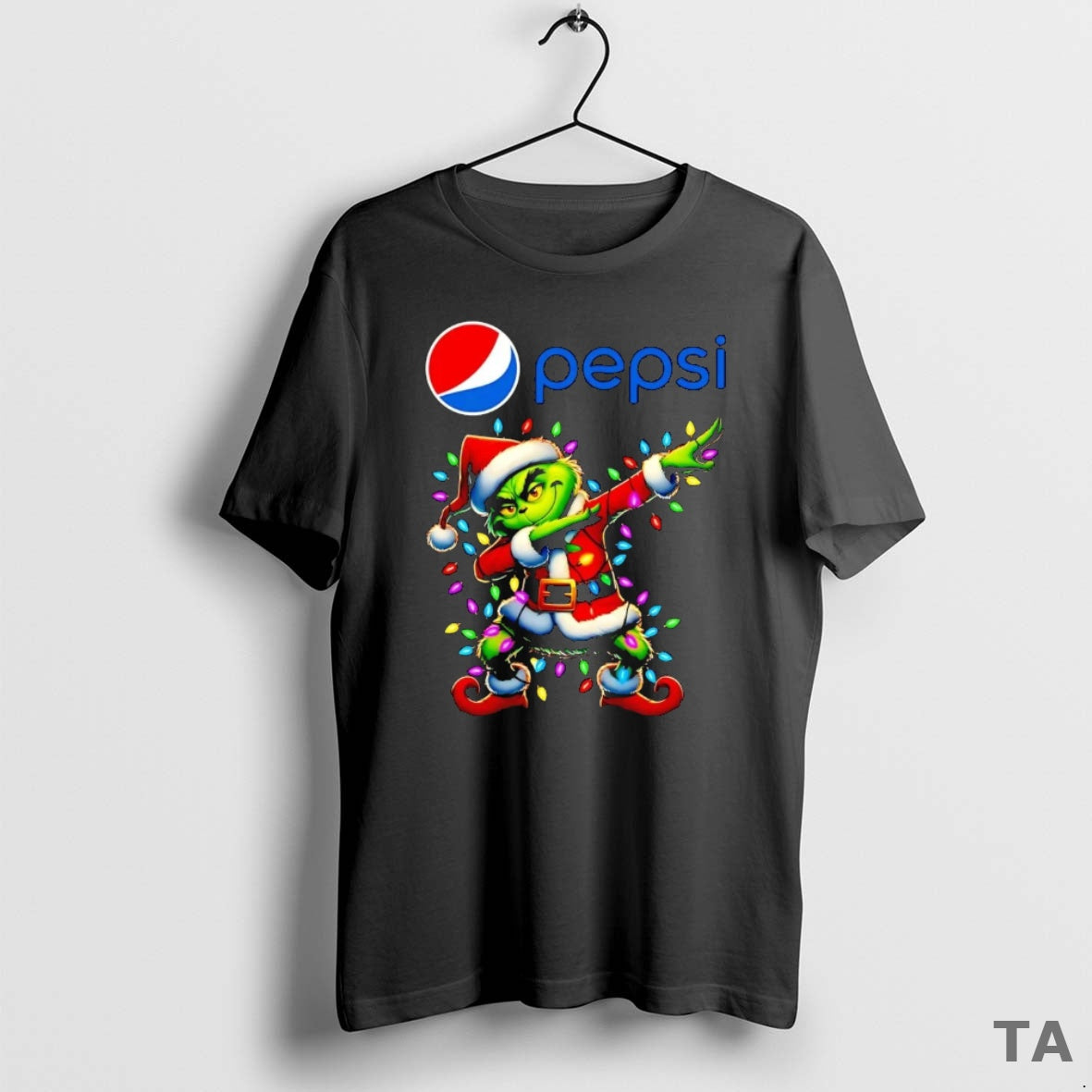 Top Santa Grinch Dabbing Pepsi Christmas T Shirt Sweater