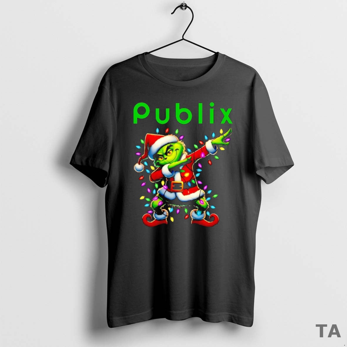 Top Santa Grinch Dabbing Publix Christmas Light T Shirt Sweater