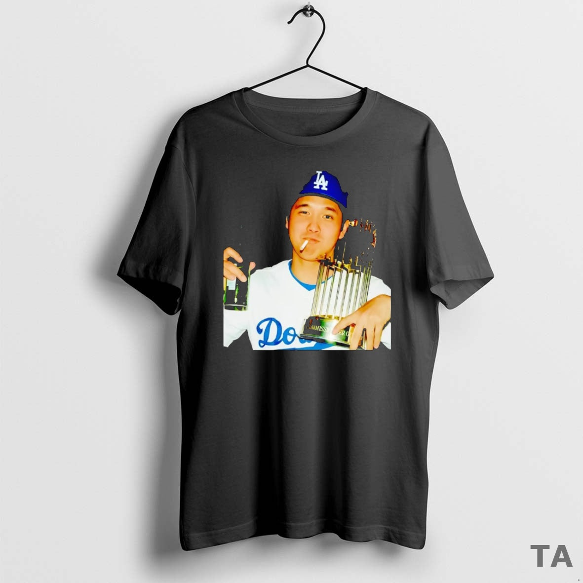 Top Shohei Ohtani Smoking Trophy 2025 Dodgers Champion T Shirt Sweater