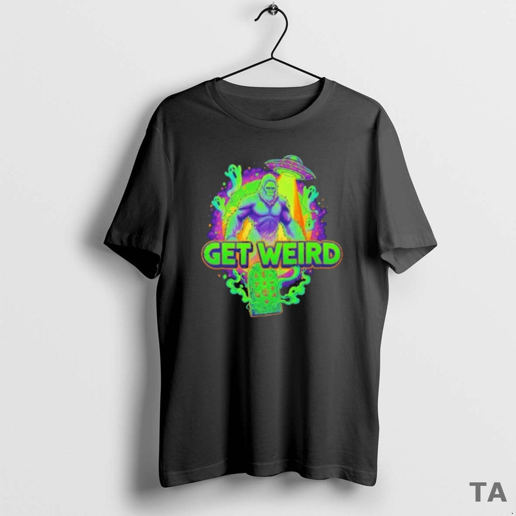Top Squatch Ufo Get Weird Halloween T Shirt Sweater