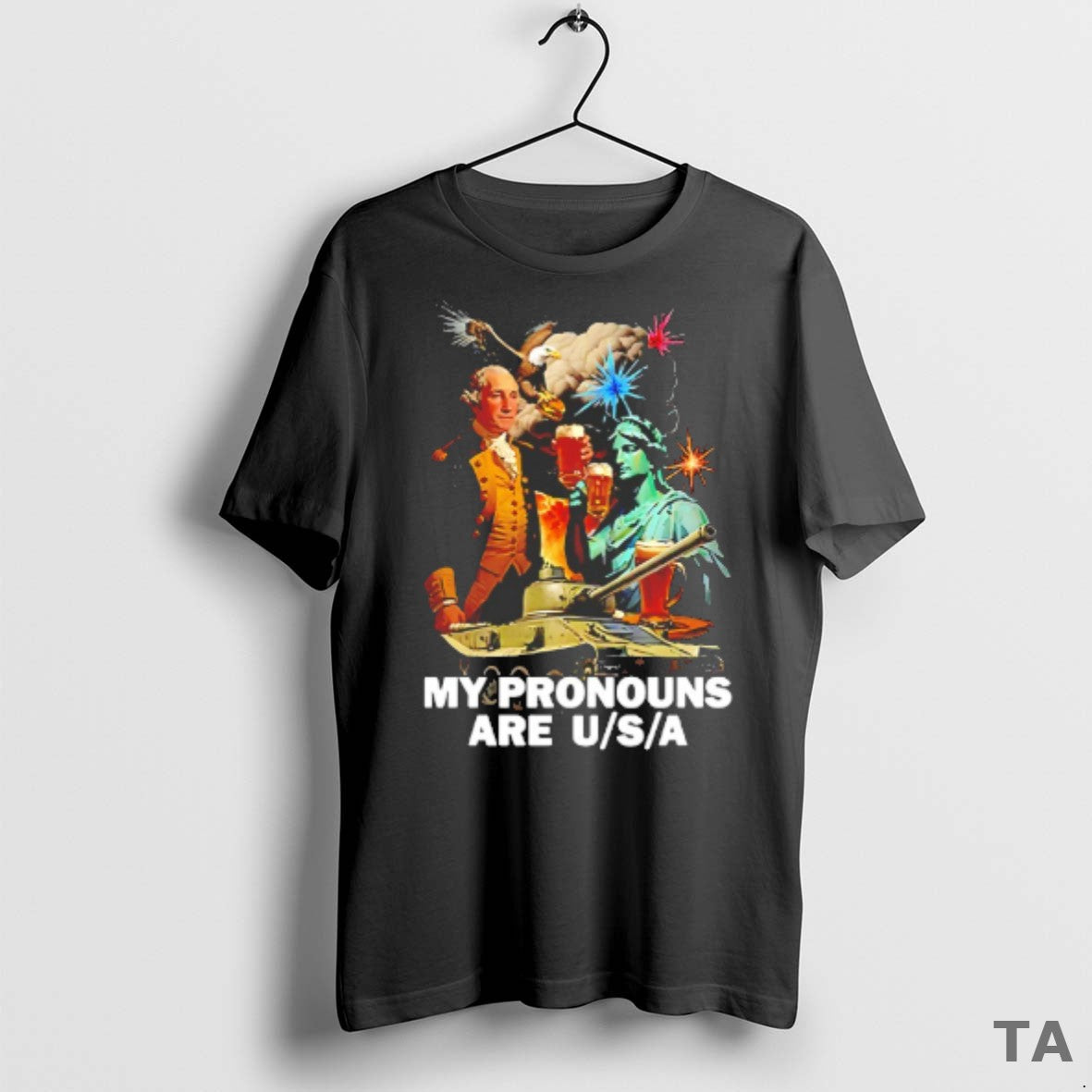 Top Statue Of Liberty George Washington My Pronouns Are Usa T Shirt Sweater