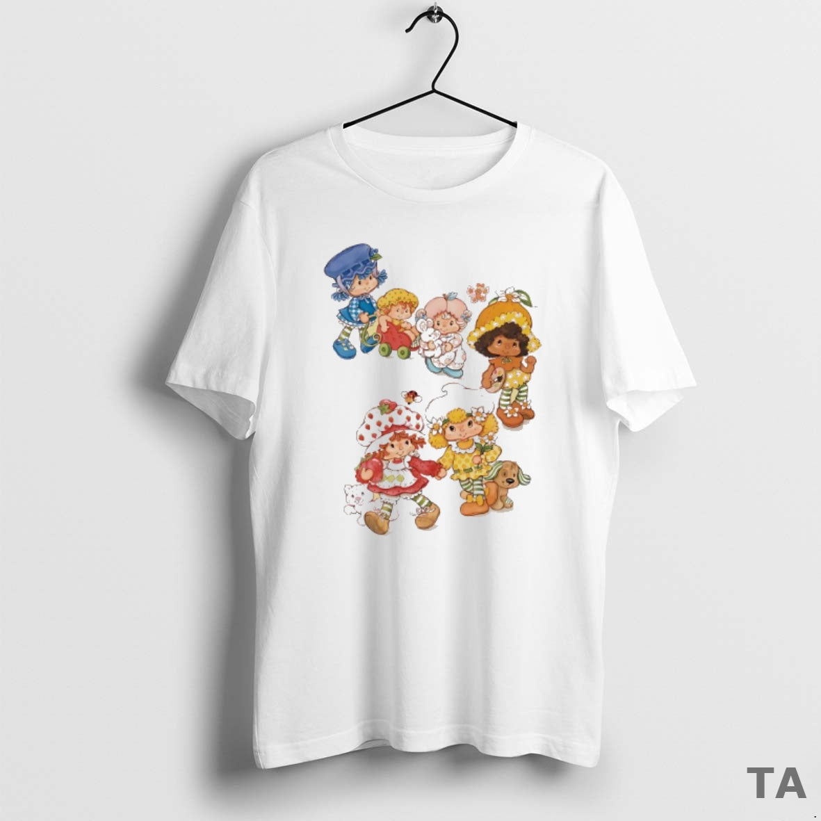 Top Strawberry Shortcake Group Boyfriend Fit Girls T Shirt Sweater