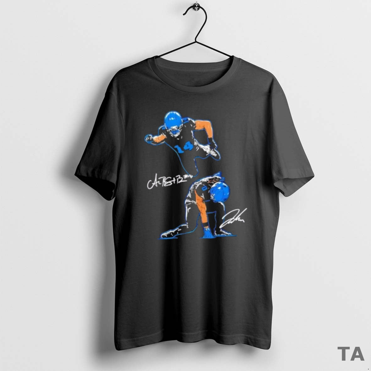 Top Superbrown And Spidergibbs Detroit Lions Logo 2 Sided T Shirt Sweater