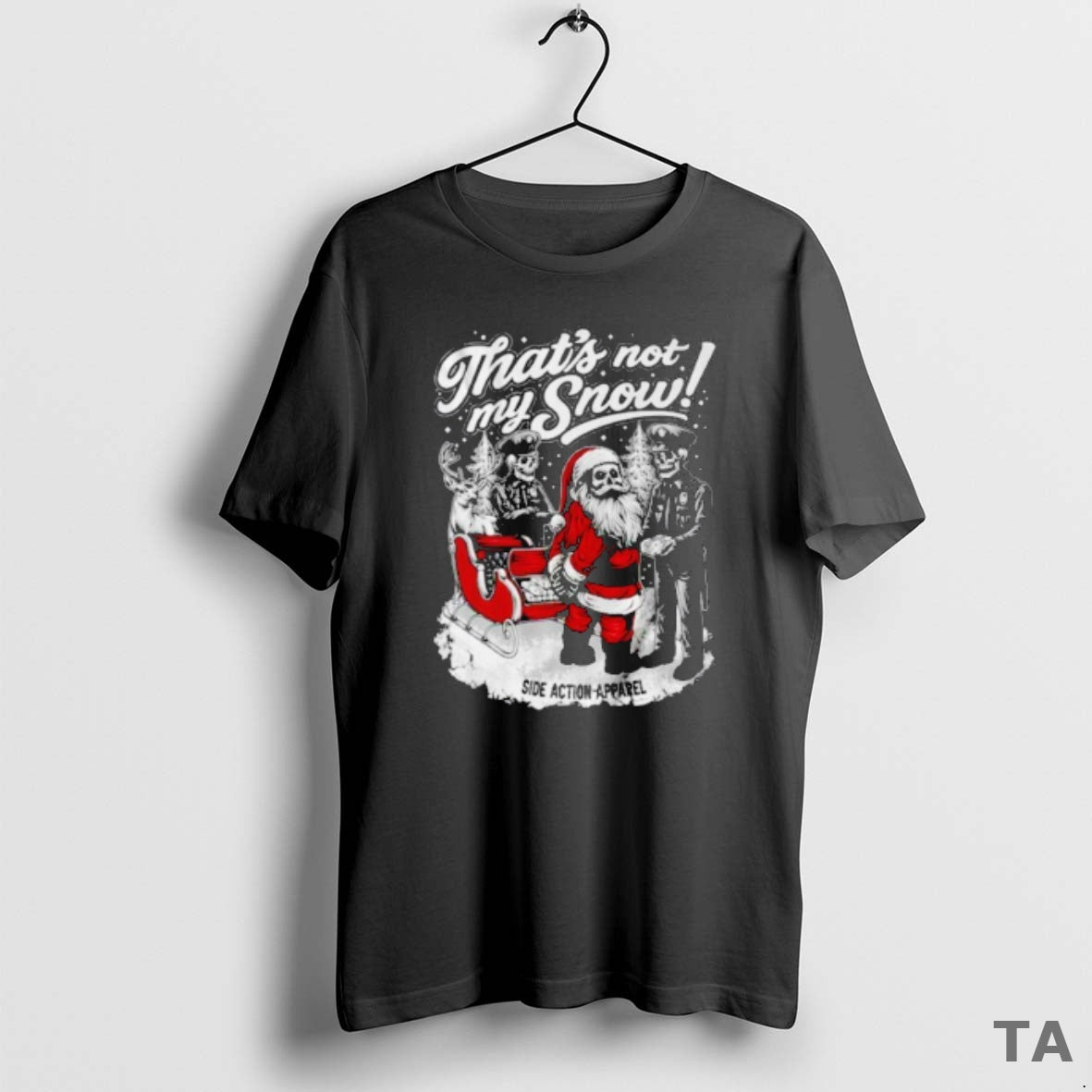 Top Thats Not My Snow Side Action Apparel Christmas T Shirt Sweater