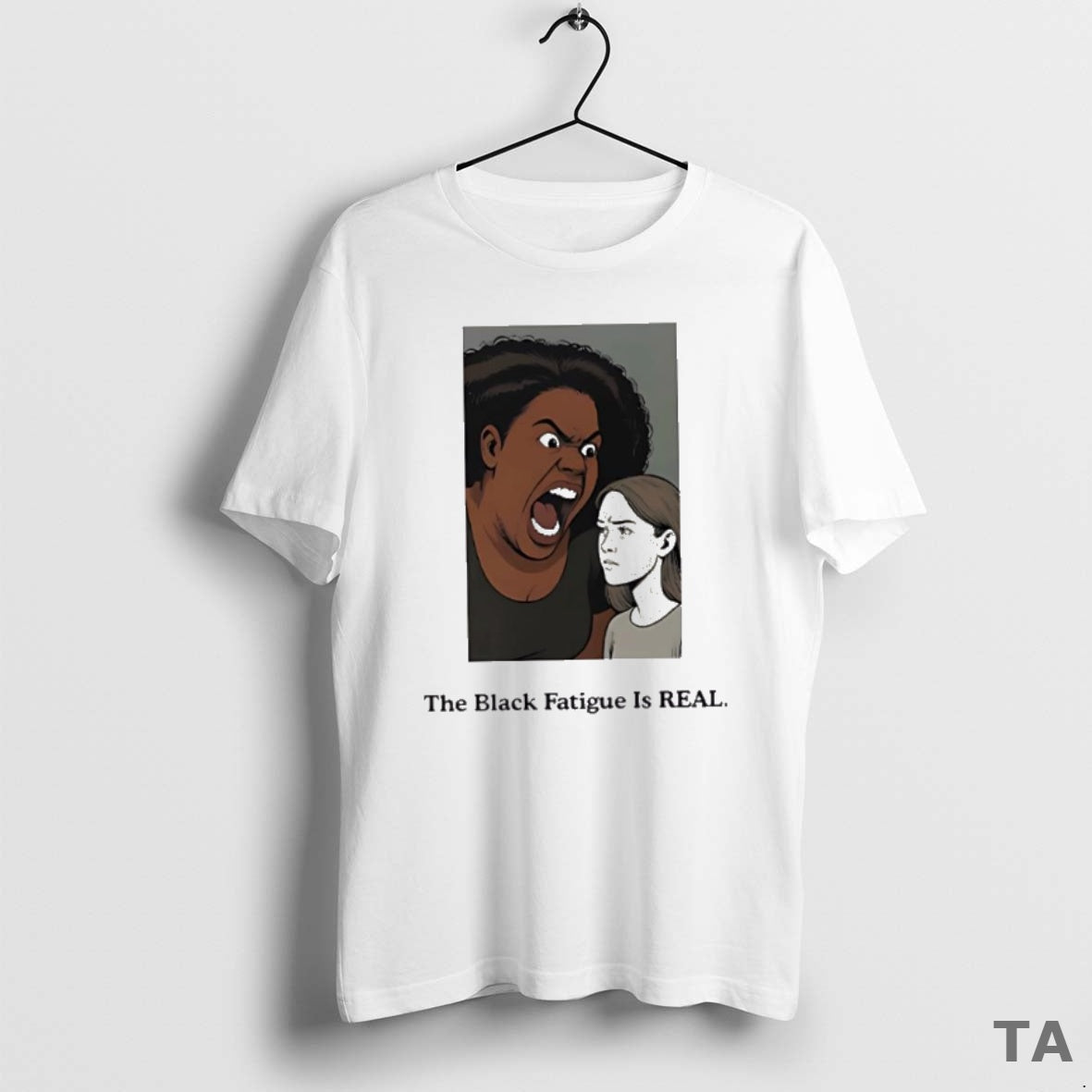 Top The Black Fatigue Is Real Cartoon Ai T Shirt Sweater