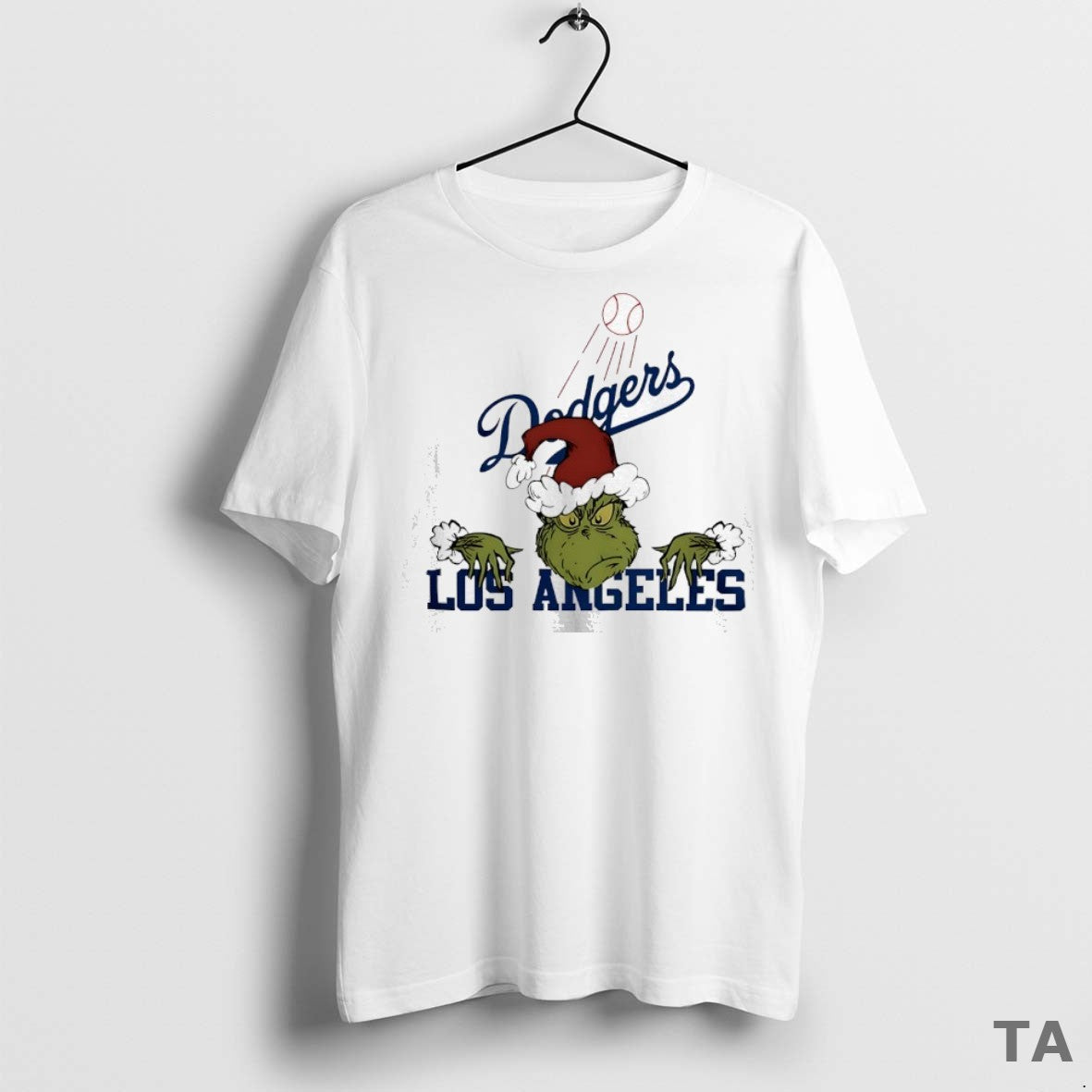 Top The Grinch X Mlb Los Angeles Dodgers Christmas T Shirt Sweater