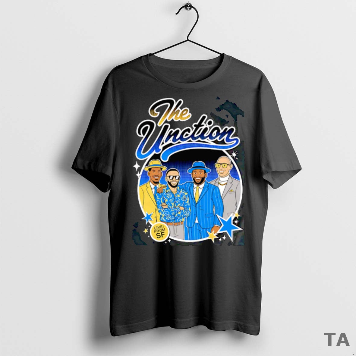 Top The Unction Golden State Warriors Caricature Cartoon T Shirt Sweater