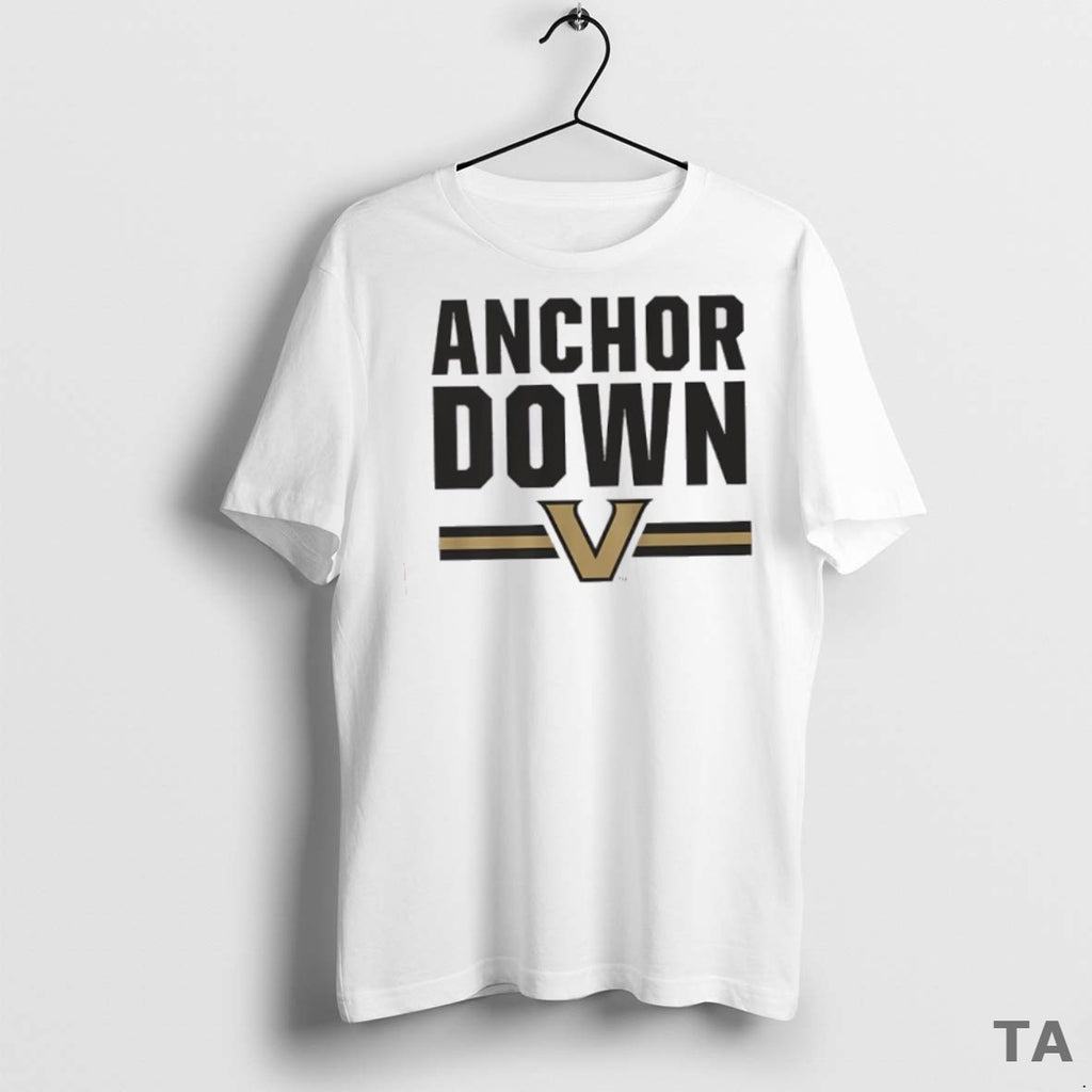 Top Vanderbilt Commodores Anchor Down Text T Shirt Sweater