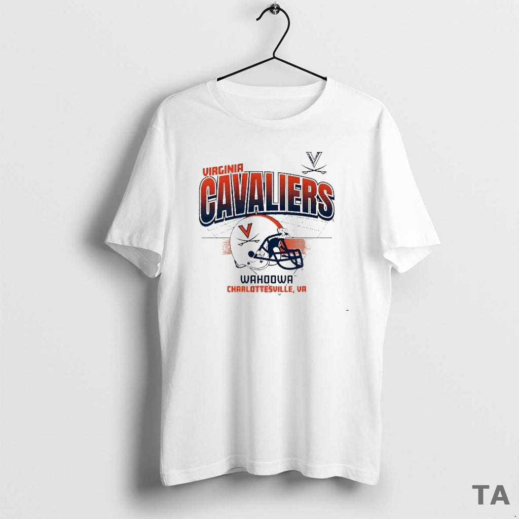 Top Virginia Cavaliers Football Wahoowa Charlottesville Helmet Grid T Shirt Sweater
