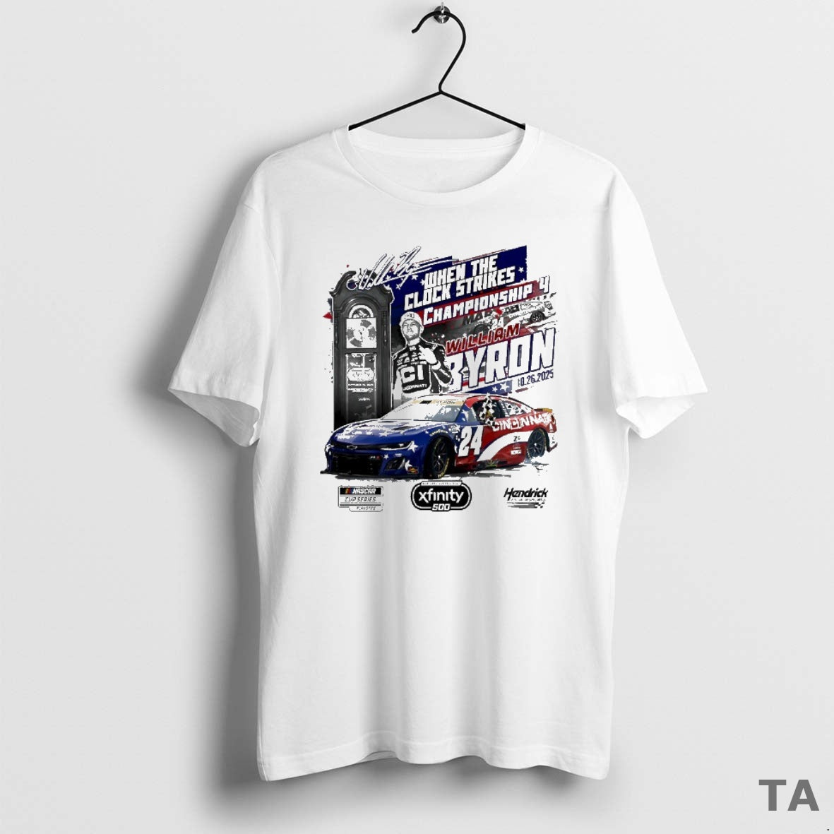 Top William Byron 2025 Xfinity 500 Race Winner Championship 4 When The Clock Strikes Signature