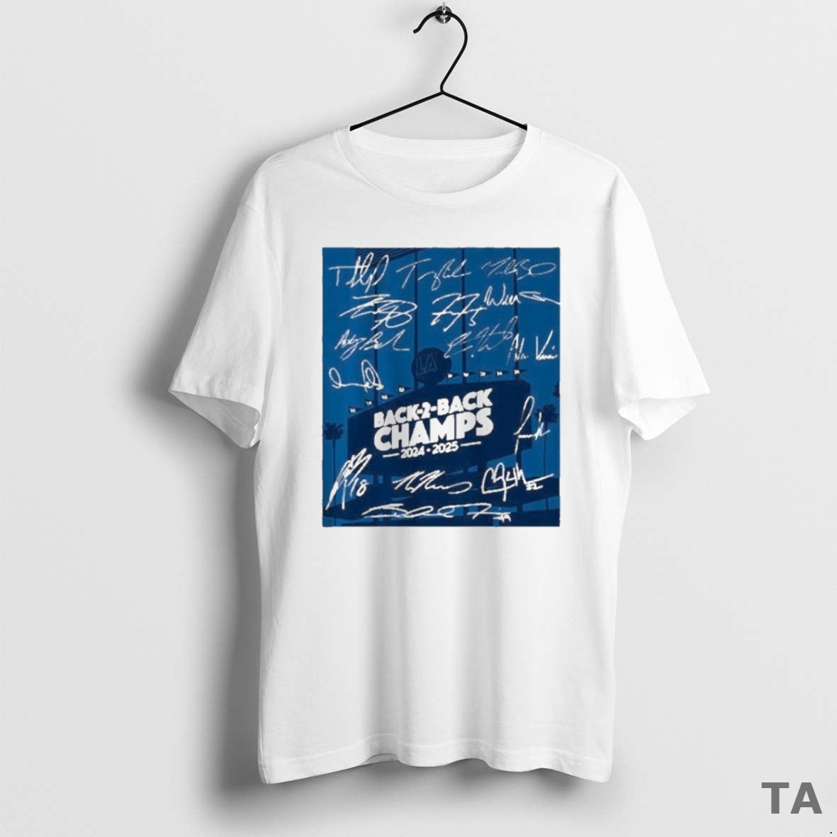 Top Los Angeles Baseball Back To Back Champs Signature 2024 2025 T Shirt Sweater