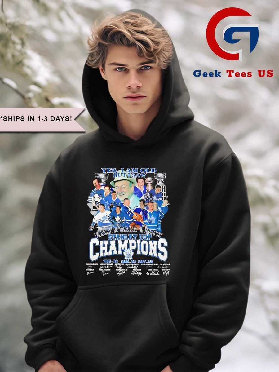 Toronto Maple Leafs yes I am old but I Saw Back2Back2Back Stanley Cup Champions vintage shirt