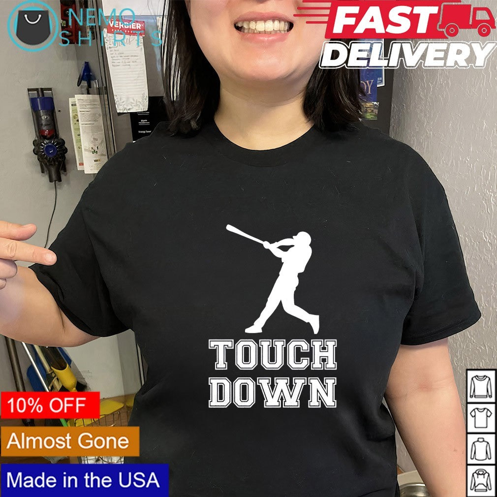 Touch Down baseball player silhouette shirt