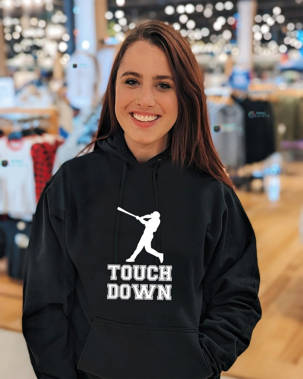Touch Down baseball player silhouette shirt