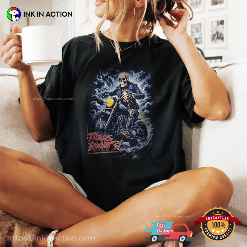 Trans Rights Ghost Rider Retro LGBT Pride Shirt