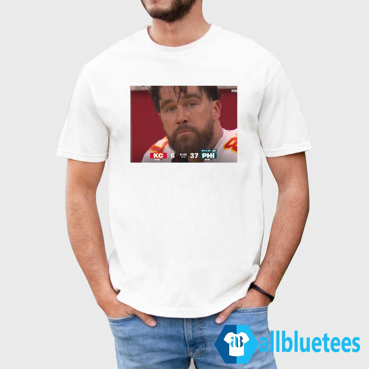 Travis Kelce Face In That Loss KC Vs PHI 6-37 Shirt