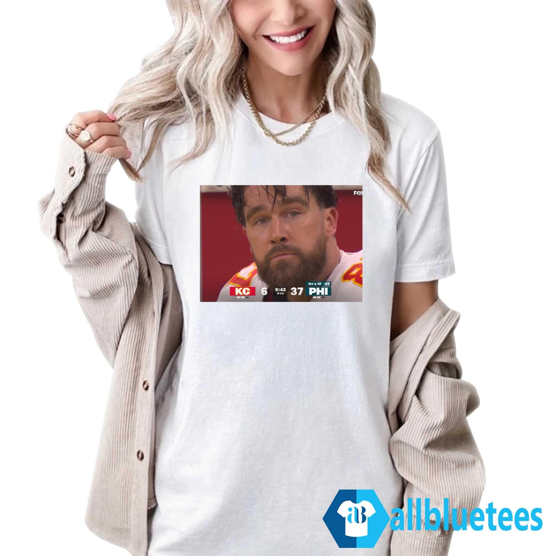 Travis Kelce Face In That Loss KC Vs PHI 6-37 Shirt