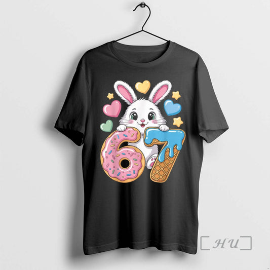 Trending 6 7 Bunny Ice Cream Drip Cool Meme 67 Funny Rabbit Six Seven Premium