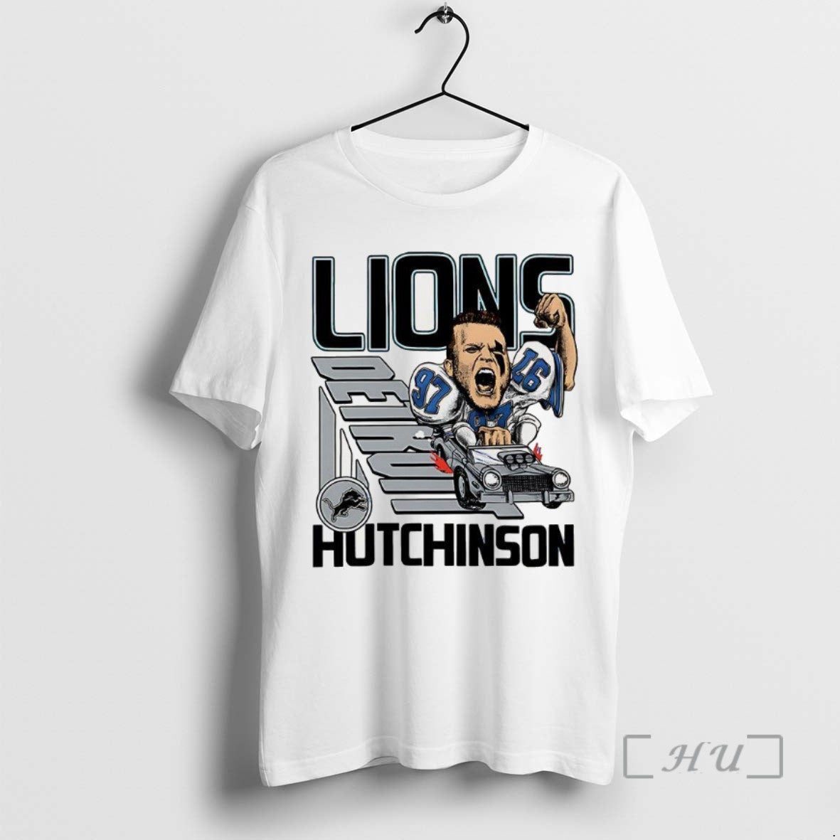 Trending Aidan Hutchinson Detroit Lions Football Caricature Player Graphic Tee Shirt Sweater