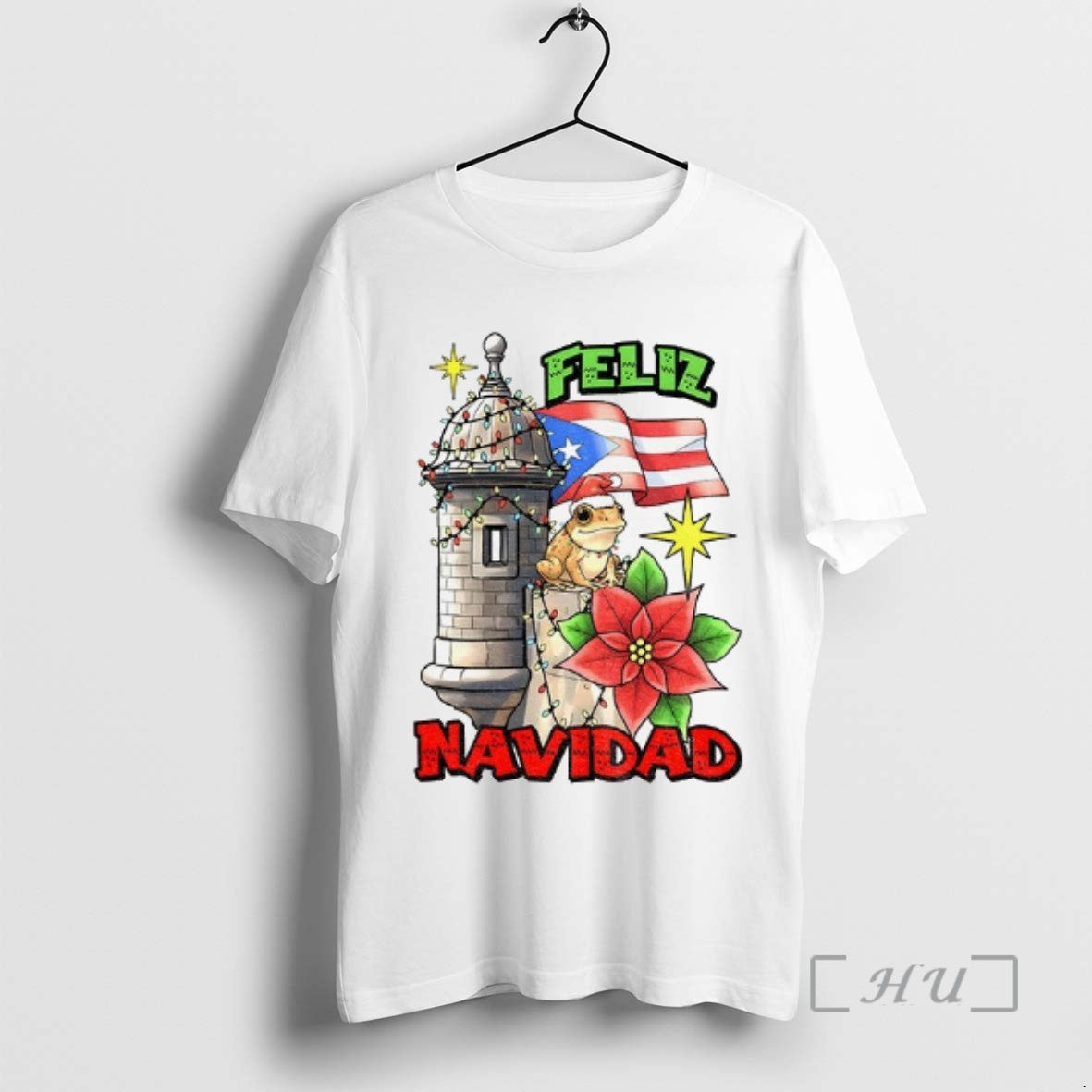Trending Bad Bunny Feliz Navidad Puerto Rican Flag Merry Christmas Tee Shirts Sweater