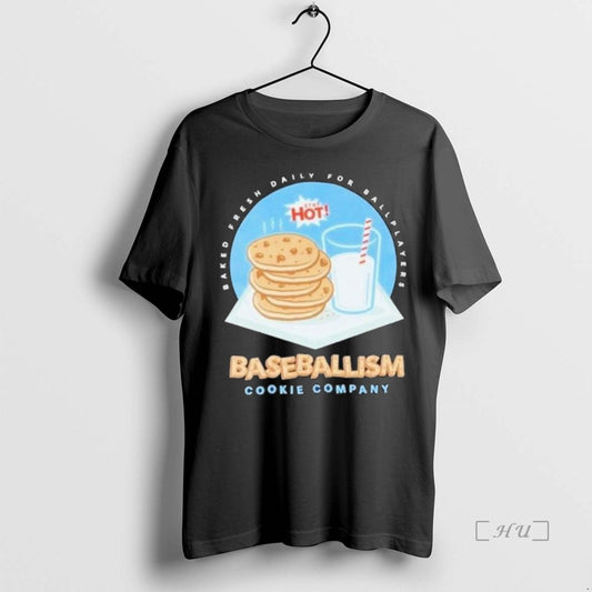 Trending Baked Fresh Daily For Ballplayers Cookies Milk Baseballism Long Sleve T Shirt Sweater
