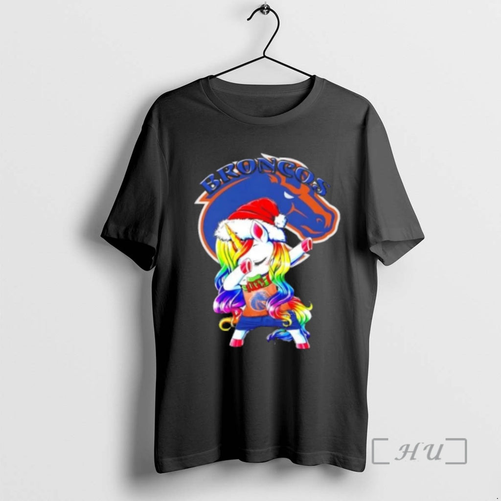 Trending Boise State Broncos Football X Unicorn Santa Hat Dabbing Merry Christmas