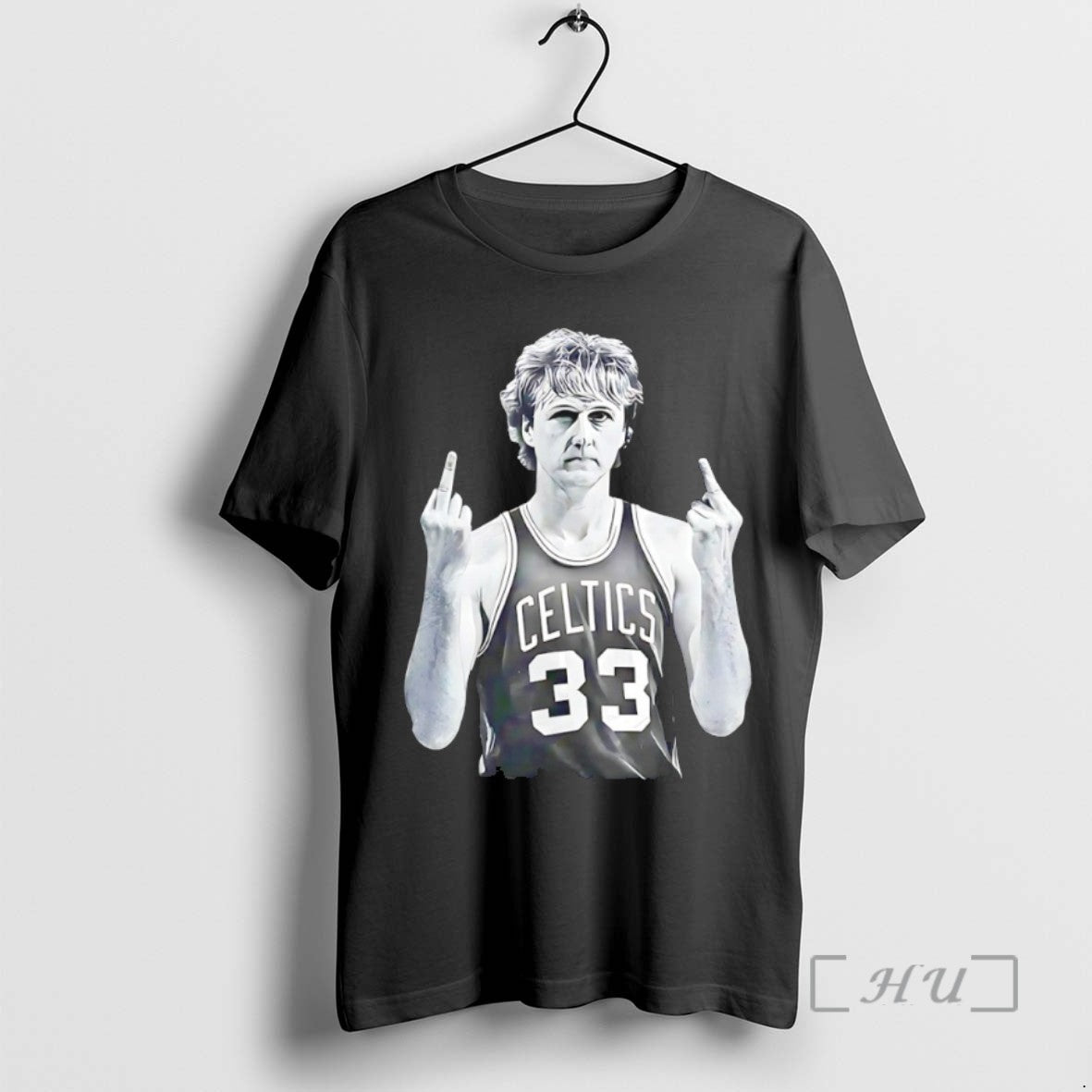 Trending Boston Celtics Legend Larry Bird Middle Finger Tee Shirt Sweater