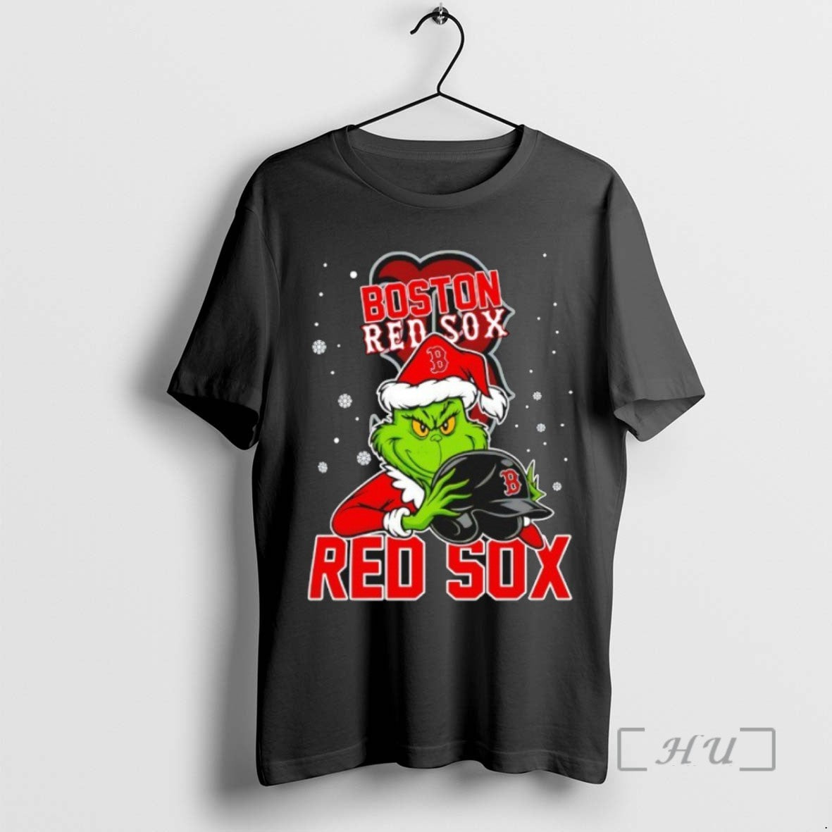 Trending Boston Red Sox Baseball Grinch Holding Helmet Christmas Tee Shirts Sweater