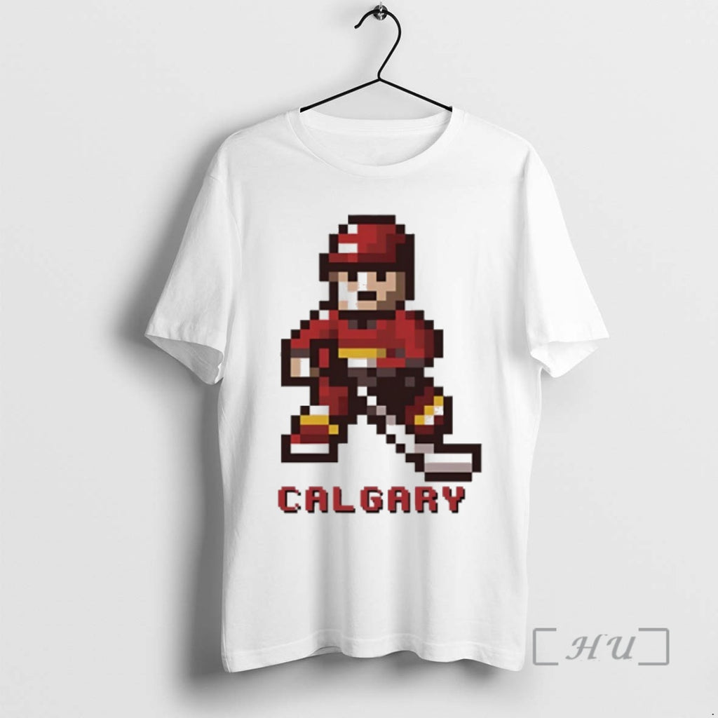 Trending Calgary Flames Hockey 8 Bit Retro Baller Premium T Shirt Sweater