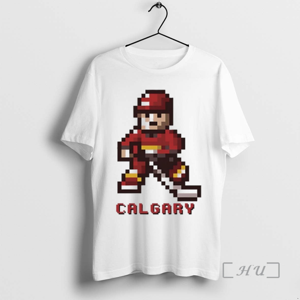 Trending Calgary Flames Hockey 8 Bit Retro Baller Premium T Shirt Sweater
