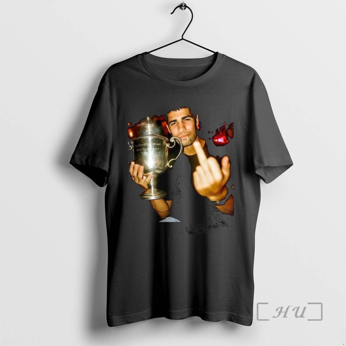 Trending Carlos Alcaraz Us Open Tennis Middle Finger Meme T Shirt Sweater
