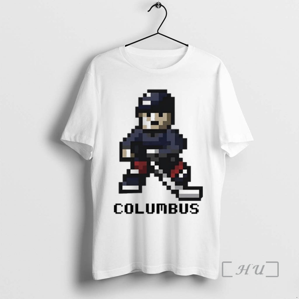 Trending Columbus Blue Jackets Hockey 8 Bit Retro Baller Premium T Shirt Sweater