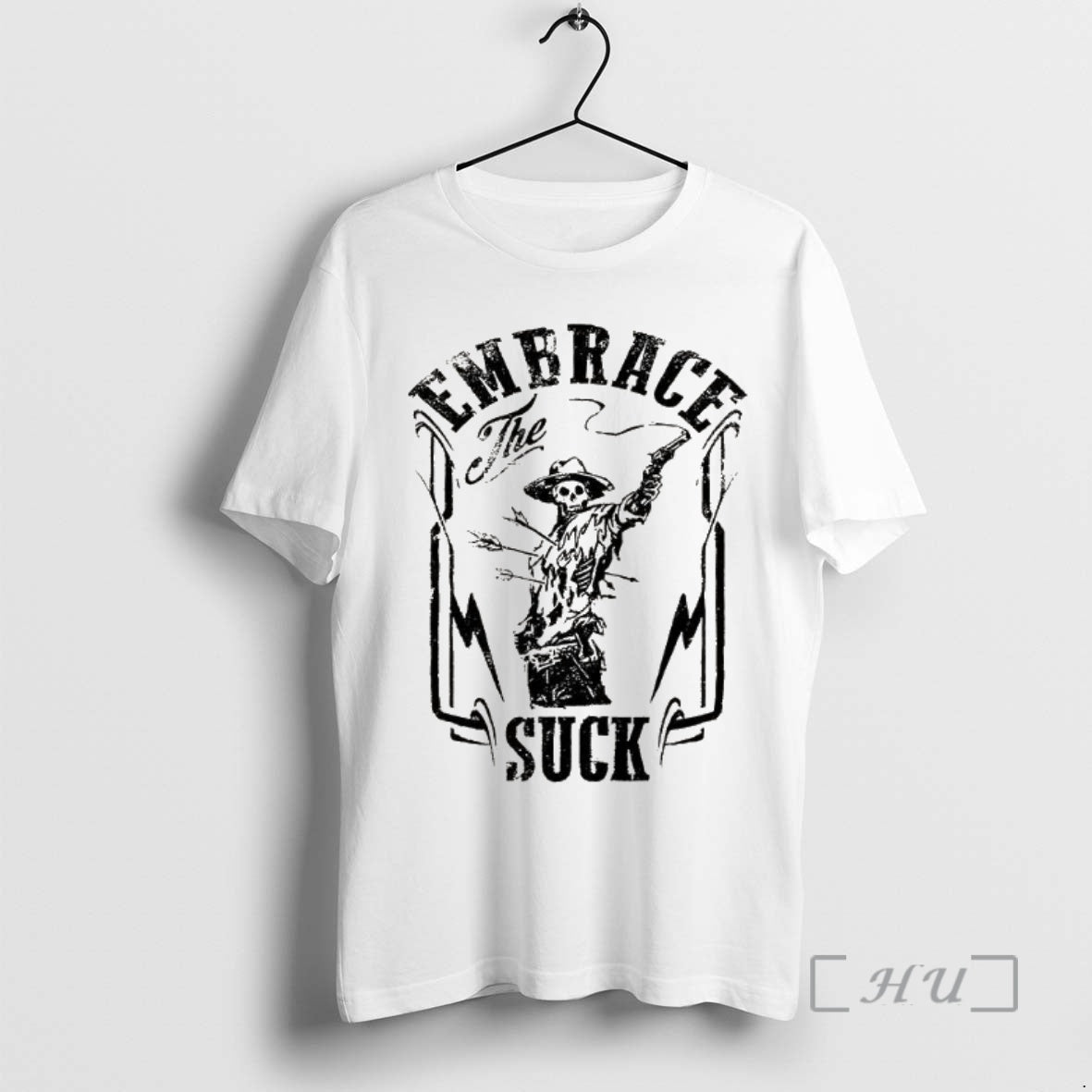 Trending Cowboy Skeleton Embrace The Suck Premium T Shirt Sweater