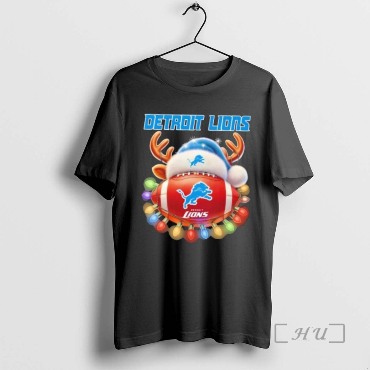 Trending Detroit Lions Football Santa Hat Christmas Premium T Shirt Sweater
