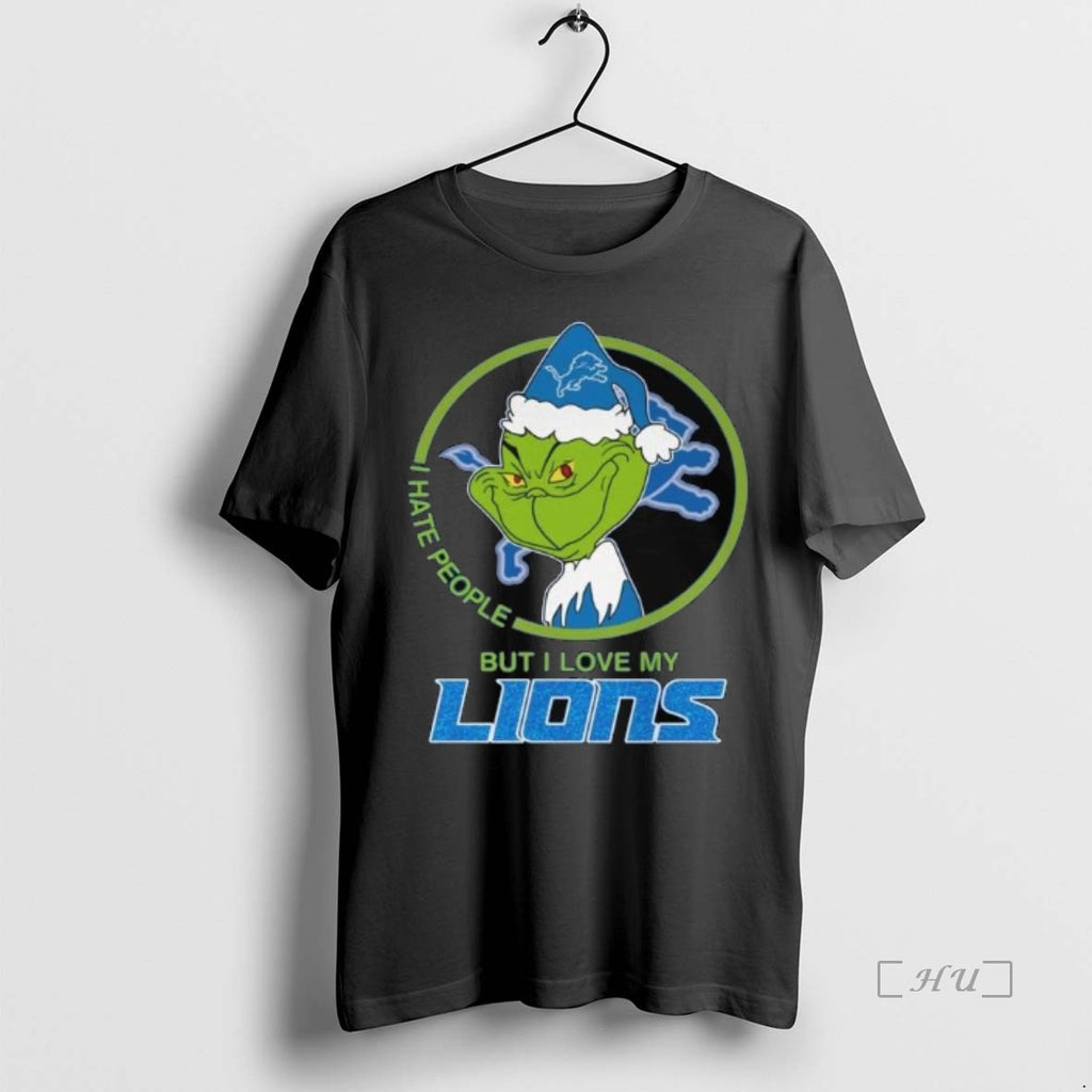 Trending Detroit Lions Grinch Hates People But Loves Football Xmas 2025 Long Sleve