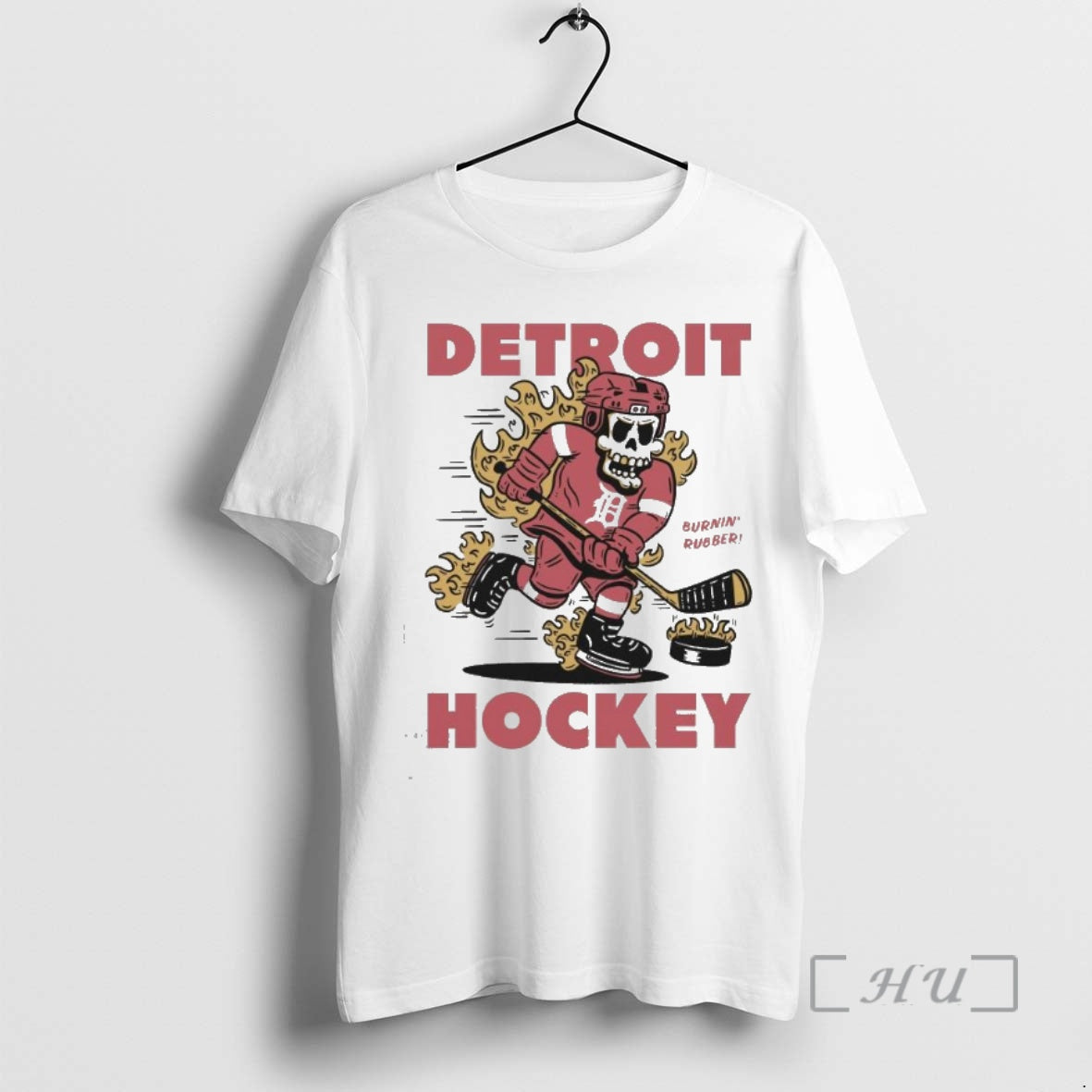 Trending Detroit Red Wings Hockey Burnin Rubber Mascot 2025 Premium T Shirt Sweater