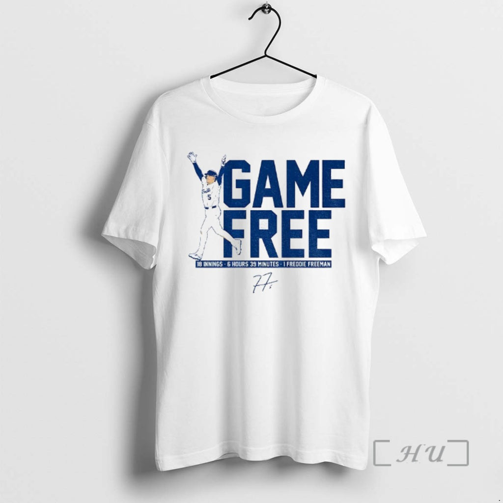 Trending Freddie Freeman Los Angeles Dodgers Game Free Baseball 18 Innings Mlb 2025 Tee Shirts