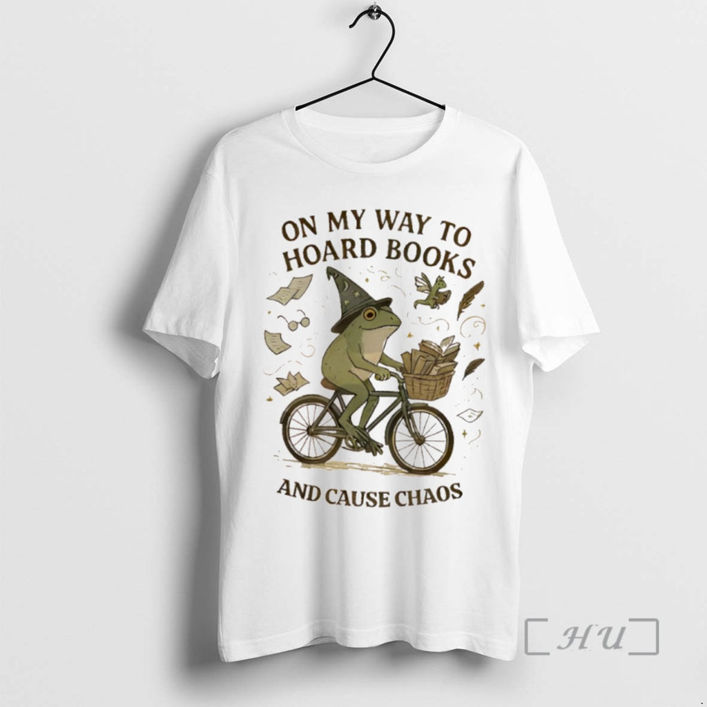 Trending Frog On My Way To Hoard Books And Cause Chaos Premium T Shirt Sweater